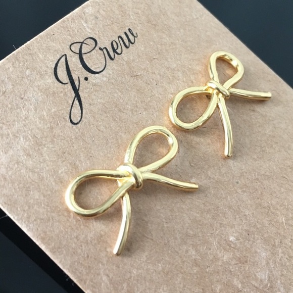J. Crew Jewelry - J Crew gold tone bow earrings nwt
